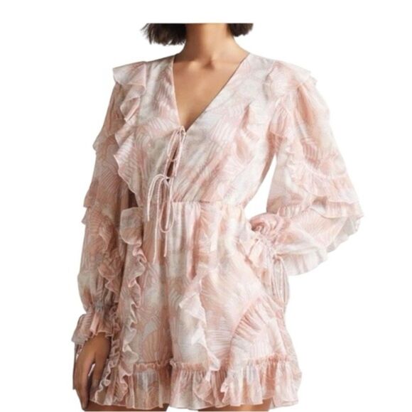 Ted Baker Irvete Soft Ruffle Playsuit Romper Coral NWT Size 0 - Picture 1 of 5